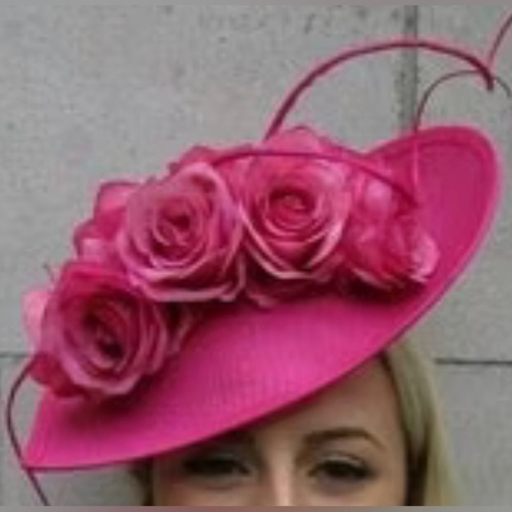 Pink fascinator hat for a wedding, derby, chelsea flower show - worn once